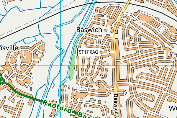 ST17 0AQ map - OS VectorMap District (Ordnance Survey)