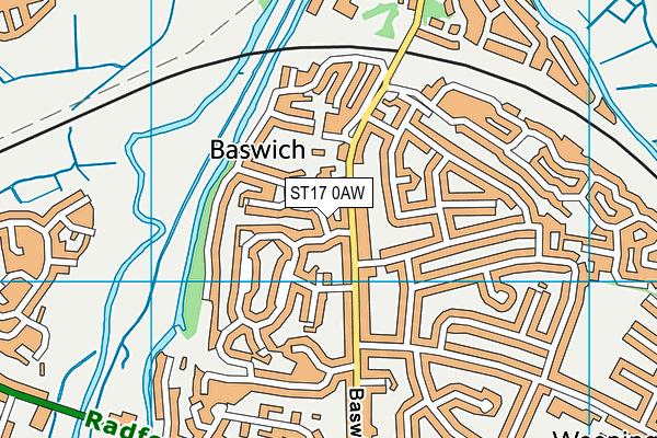 ST17 0AW map - OS VectorMap District (Ordnance Survey)