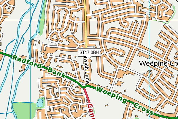 ST17 0BH map - OS VectorMap District (Ordnance Survey)