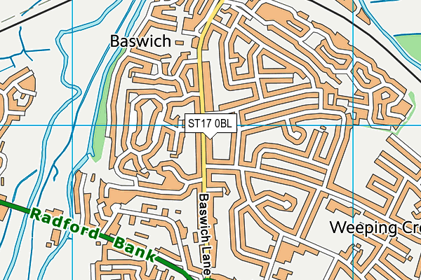 ST17 0BL map - OS VectorMap District (Ordnance Survey)