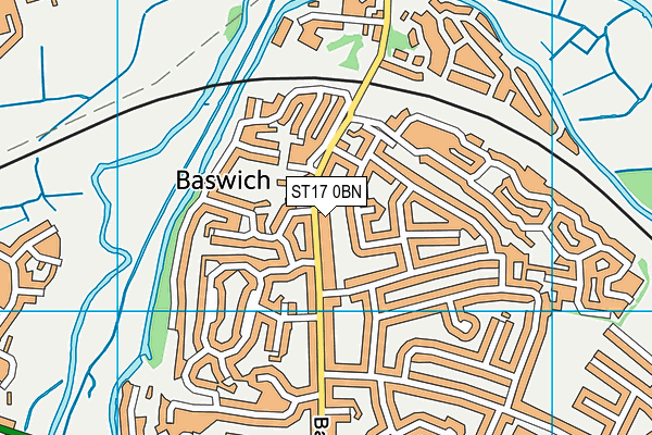 ST17 0BN map - OS VectorMap District (Ordnance Survey)