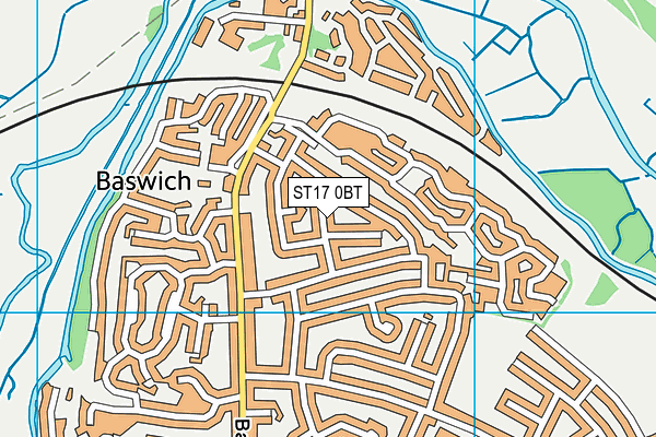 ST17 0BT map - OS VectorMap District (Ordnance Survey)