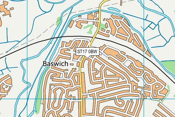 ST17 0BW map - OS VectorMap District (Ordnance Survey)