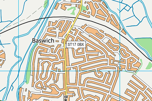 ST17 0BX map - OS VectorMap District (Ordnance Survey)