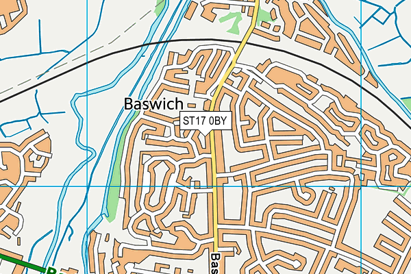 ST17 0BY map - OS VectorMap District (Ordnance Survey)