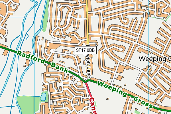 ST17 0DB map - OS VectorMap District (Ordnance Survey)