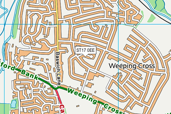 ST17 0EE map - OS VectorMap District (Ordnance Survey)