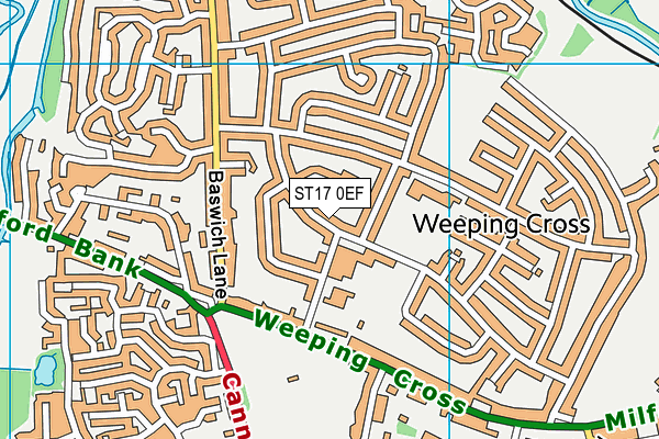ST17 0EF map - OS VectorMap District (Ordnance Survey)