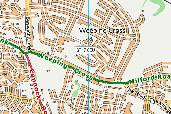 ST17 0EU map - OS VectorMap District (Ordnance Survey)
