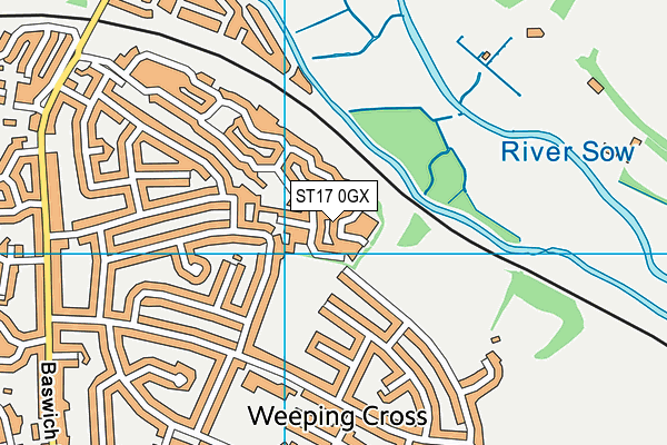 ST17 0GX map - OS VectorMap District (Ordnance Survey)