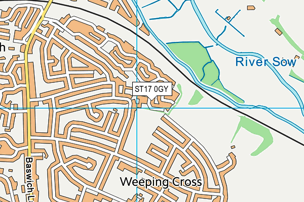 ST17 0GY map - OS VectorMap District (Ordnance Survey)
