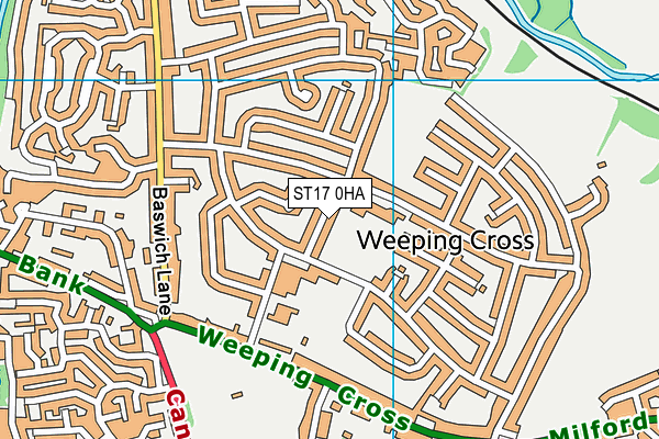 ST17 0HA map - OS VectorMap District (Ordnance Survey)