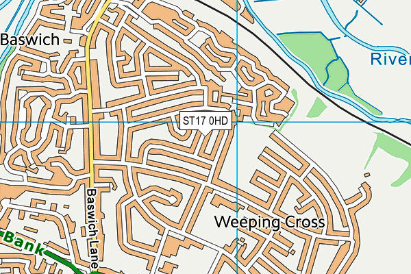 ST17 0HD map - OS VectorMap District (Ordnance Survey)