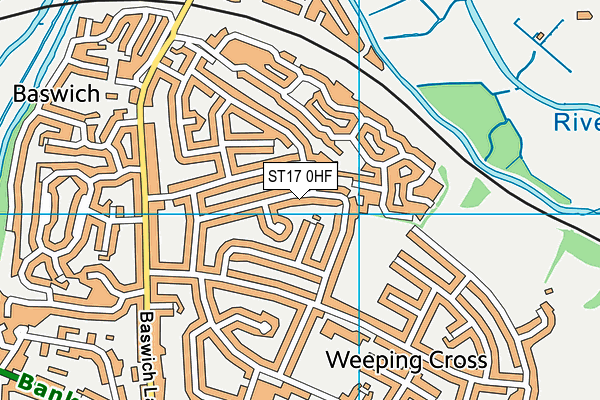 ST17 0HF map - OS VectorMap District (Ordnance Survey)