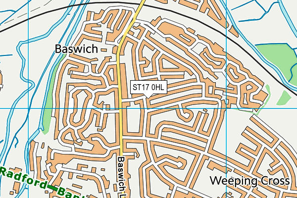 ST17 0HL map - OS VectorMap District (Ordnance Survey)