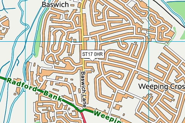 ST17 0HR map - OS VectorMap District (Ordnance Survey)