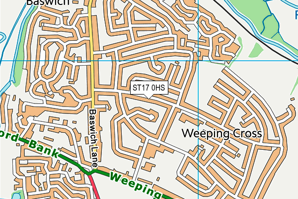 ST17 0HS map - OS VectorMap District (Ordnance Survey)