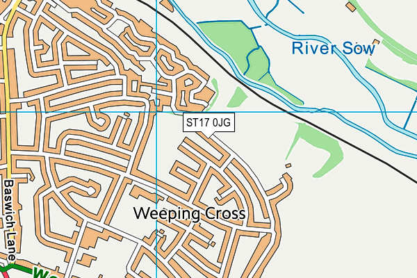 ST17 0JG map - OS VectorMap District (Ordnance Survey)