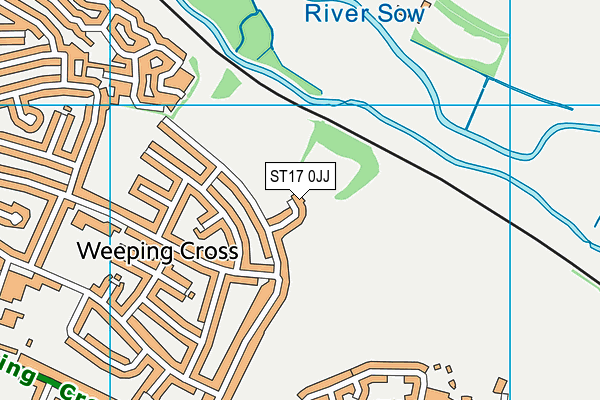 ST17 0JJ map - OS VectorMap District (Ordnance Survey)