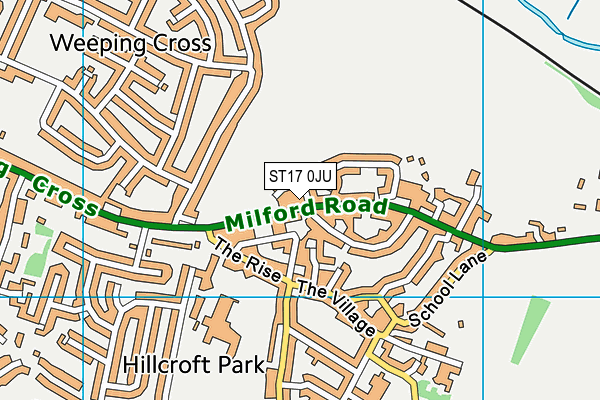 ST17 0JU map - OS VectorMap District (Ordnance Survey)