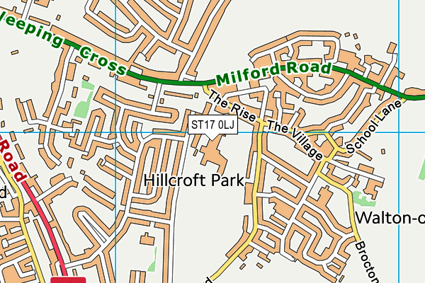 Walton High School map (ST17 0LJ) - OS VectorMap District (Ordnance Survey)