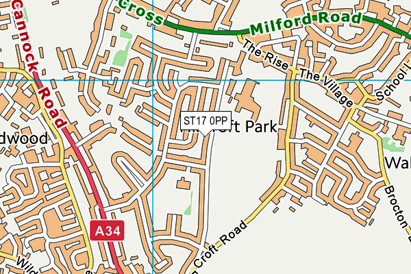 ST17 0PP map - OS VectorMap District (Ordnance Survey)