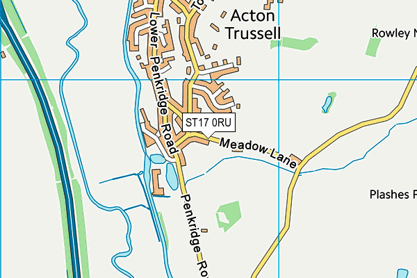 ST17 0RU map - OS VectorMap District (Ordnance Survey)