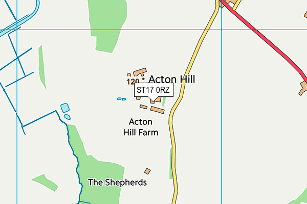 ST17 0RZ map - OS VectorMap District (Ordnance Survey)