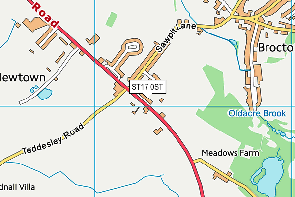 Chetwynd Arms Ground (Closed) map (ST17 0ST) - OS VectorMap District (Ordnance Survey)