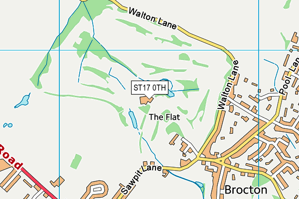 Brocton Hall Golf Club map (ST17 0TH) - OS VectorMap District (Ordnance Survey)