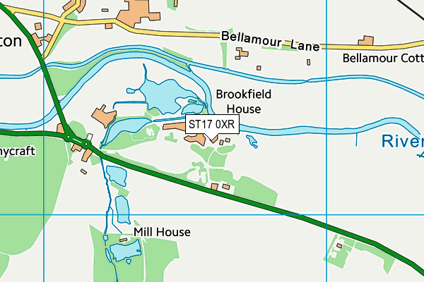 ST17 0XR map - OS VectorMap District (Ordnance Survey)