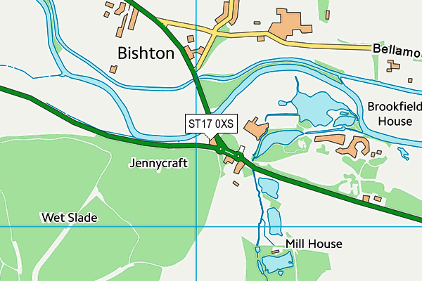 ST17 0XS map - OS VectorMap District (Ordnance Survey)