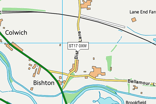 ST17 0XW map - OS VectorMap District (Ordnance Survey)