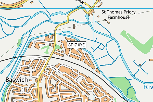 ST17 0YE map - OS VectorMap District (Ordnance Survey)