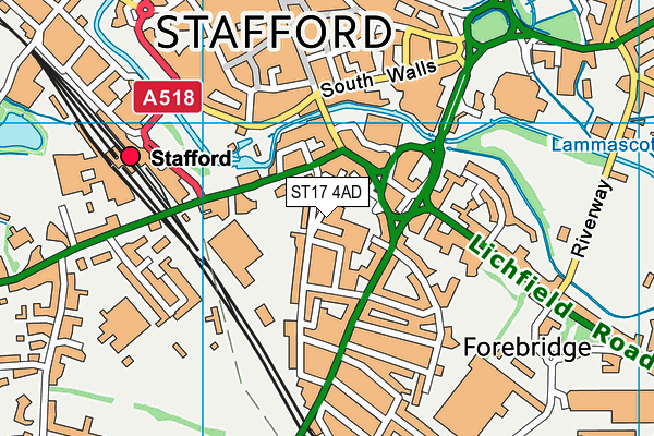 ST17 4AD map - OS VectorMap District (Ordnance Survey)