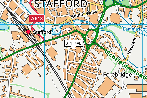 ST17 4AE map - OS VectorMap District (Ordnance Survey)