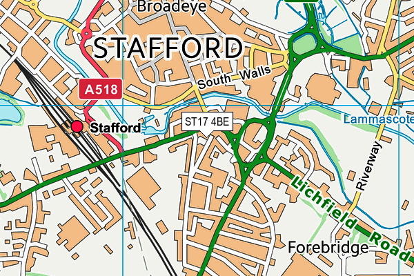 ST17 4BE map - OS VectorMap District (Ordnance Survey)