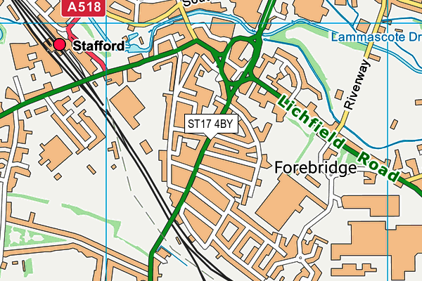 ST17 4BY map - OS VectorMap District (Ordnance Survey)