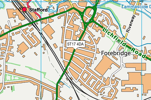 ST17 4DA map - OS VectorMap District (Ordnance Survey)