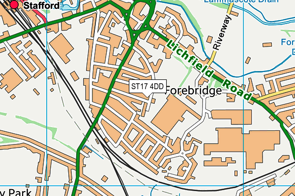 ST17 4DD map - OS VectorMap District (Ordnance Survey)