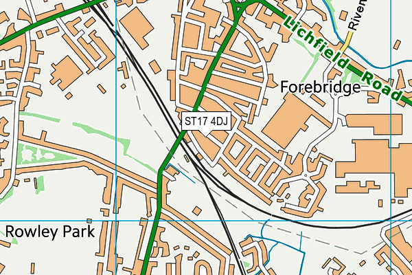 ST17 4DJ map - OS VectorMap District (Ordnance Survey)