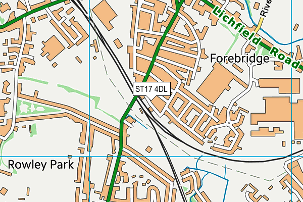 ST17 4DL map - OS VectorMap District (Ordnance Survey)