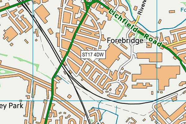 ST17 4DW map - OS VectorMap District (Ordnance Survey)