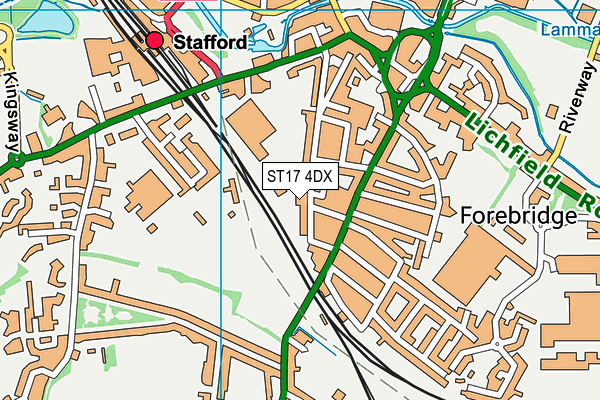 ST17 4DX map - OS VectorMap District (Ordnance Survey)