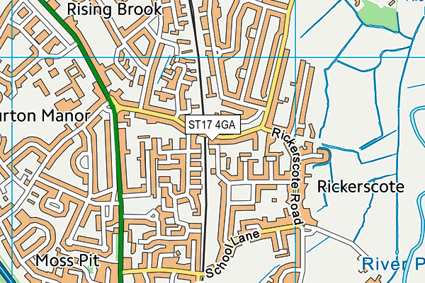 ST17 4GA map - OS VectorMap District (Ordnance Survey)