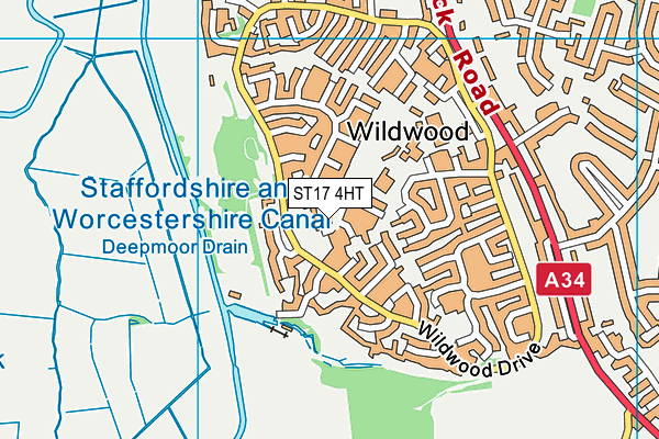 ST17 4HT map - OS VectorMap District (Ordnance Survey)