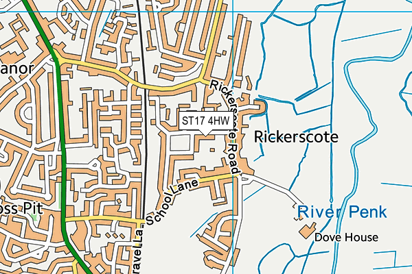 ST17 4HW map - OS VectorMap District (Ordnance Survey)