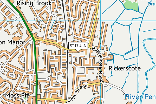 ST17 4JA map - OS VectorMap District (Ordnance Survey)