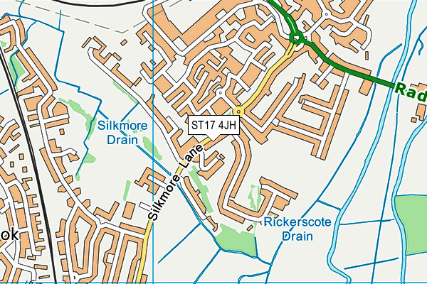 Brocton Football Club (Silkmore Lane) map (ST17 4JH) - OS VectorMap District (Ordnance Survey)