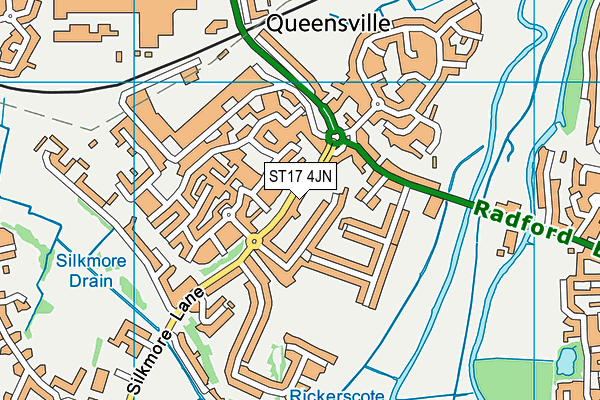 Silkmore Lane map (ST17 4JN) - OS VectorMap District (Ordnance Survey)